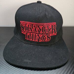 Netflix Stranger Things Black Snapback Adjustable Flatbill Hat w. Graphic Bill